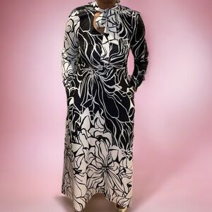 Black and White Floral Maxi Dress